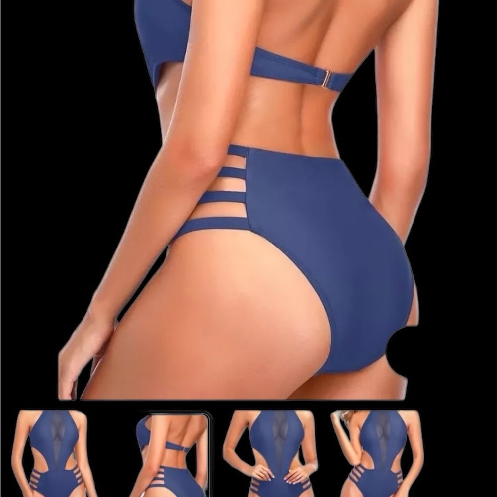 Tempt Me vivid blue large one piece women’s bathing suit with mesh inserts new